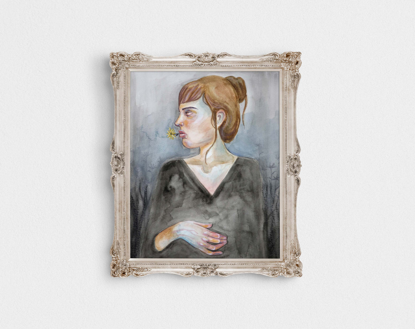 La Espera- Mix media painting 11x14