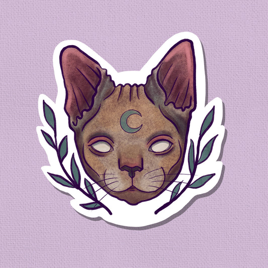 Mystical Siamese Cat Art Sticker – Limited Edition 2.5” Original Watercolor Print | Collectible Cat Lover Sticker