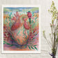 Heart & Bird – Watercolor Art Print | Surreal Anatomical Heart Painting with Nature Elements | Available in 5x7, 8x10, 11x14