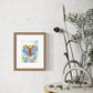 Lovebirds in a Ribcage – Watercolor Art Print | 5x7 Anatomical Nature Painting | Surreal Romantic Wall Art