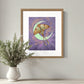 Lunar Comet Moth– Digital Art Print | Mystical Insect & Crescent Moon Wall Decor | Available in 5x7, 8x10, 11x14