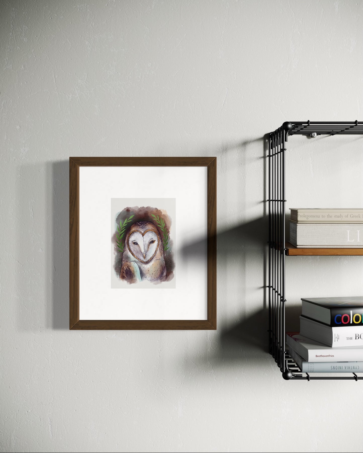 Mystic Barn Owl – Digital Art Print | Whimsical Forest Owl Illustration | Available in 5x7, 8x10, 11x14