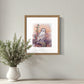 Snowy Owl Watcher – Digital Art Print | Mystical Owl Illustration with Sunset Tones | Available in 5x7, 8x10, 11x14
