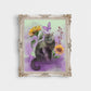 Mystical Black Cat with Sunflowers – Digital Art Print | Whimsical Cat & Butterfly Wall Decor | Available in 5x7, 8x10, 11x14