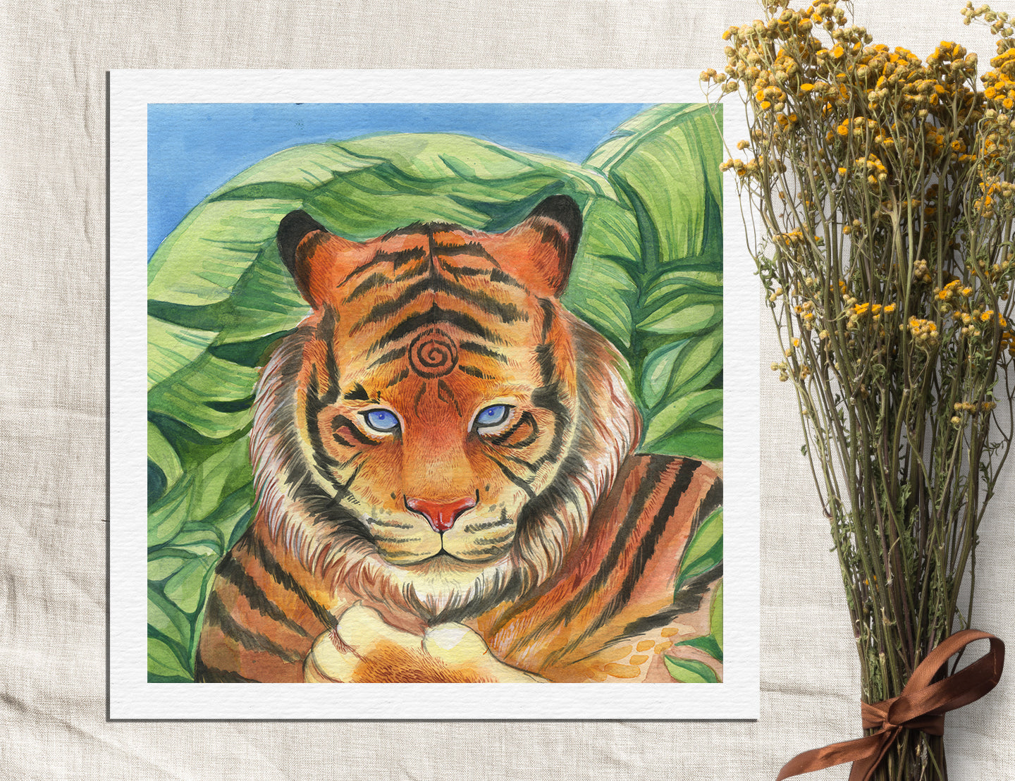 The tiger- Watercolour painting 8x8