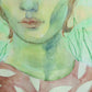 Green Eyes-Watercolor painting 5x7