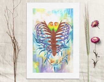 Love in my heart- Original painting 5x8